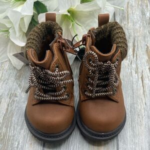 Baby Girl Sweater Knit Ankle Boot Moto Shoes Size 2